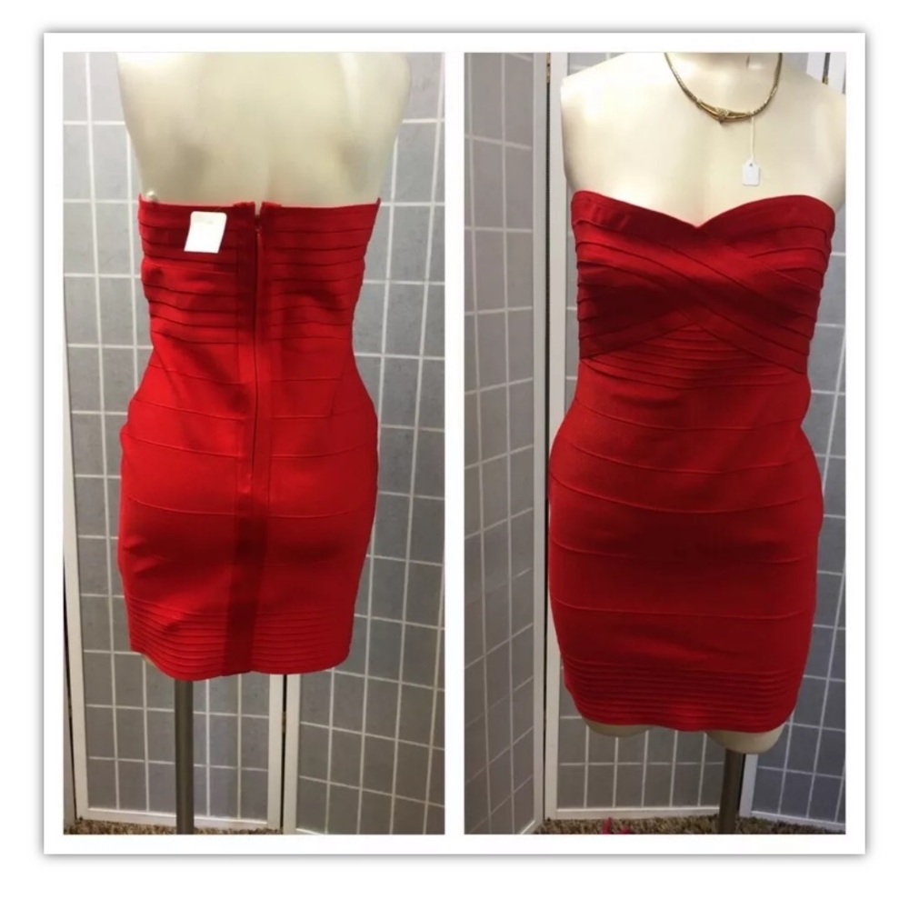 Dress, Unbranded, red, parties, strapless, SizeM.: